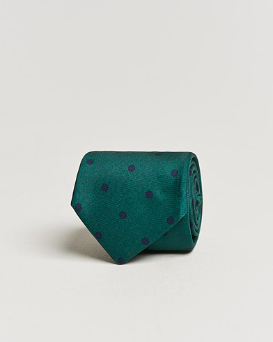Herre | Kiton | Kiton | Printed Dots Silk Tie Green