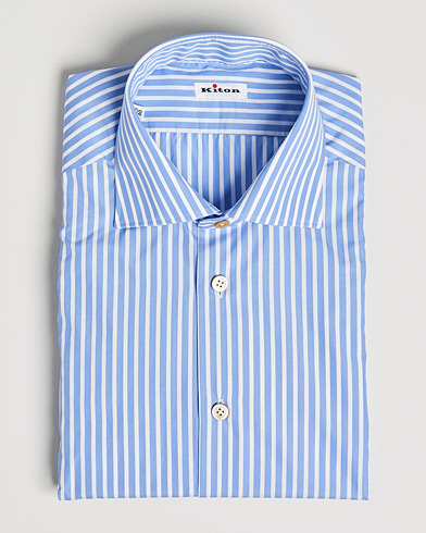 Herre | Nye varemærker | Kiton | Slim Fit Striped Dress Shirt Light Blue