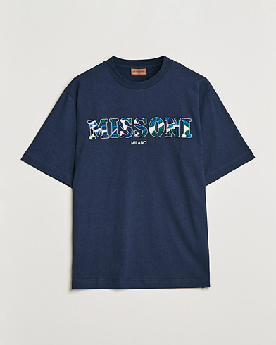 Herre | Missoni | Missoni | Embroidered Logo T-Shirt Dark Blue