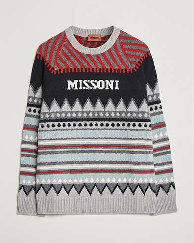 Herre |  | Missoni | Mountain Calling Jacquard Sweater Grey/Red