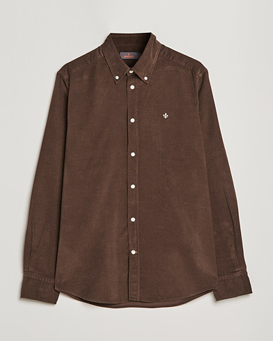 Herre | Fløjlsskjorter | Morris | Douglas Corduroy Button Down Shirt Dark Brown