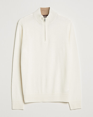 Herre | Morris | Morris Heritage | Dalton Wool/Cashmere Half Zip Off White