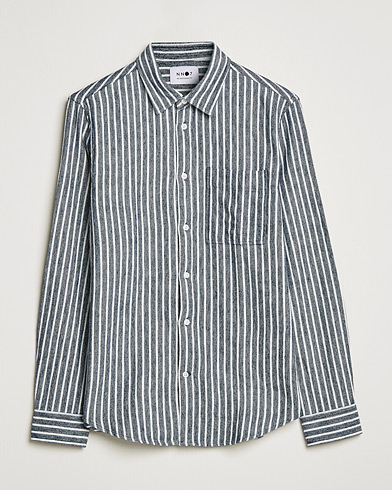 Herre | Skjorter | NN07 | Arne Flannel Striped Shirt Blue/White