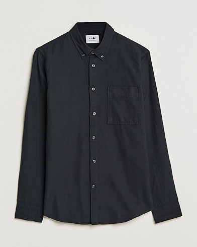 Herre | Skjorter | NN07 | Arne Brushed Flannel Shirt Black