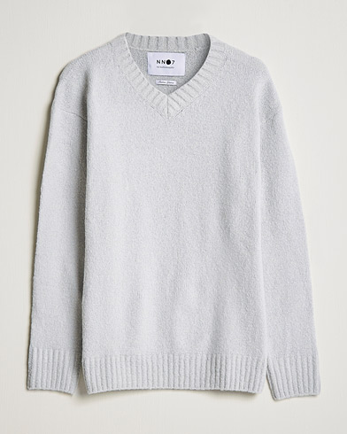 Herre | Pullovers med v-hals | NN07 | Grayson Knitted V-Neck Sweater Light Grey