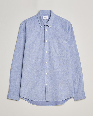 Herre | Casual | NN07 | Arne Brushed Striped Shirt Light Blue