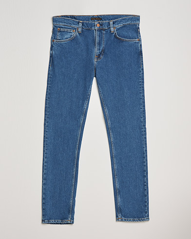 Herre |  | Nudie Jeans | Lean Dean Organic Jeans Plain Stone Blue