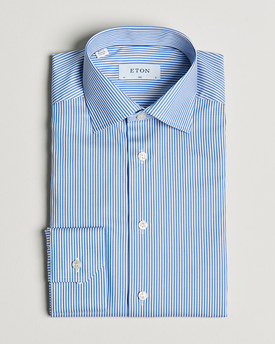 Herre | Formelle | Eton | Bengal Stripe Fine Twill Shirt Royal Blue