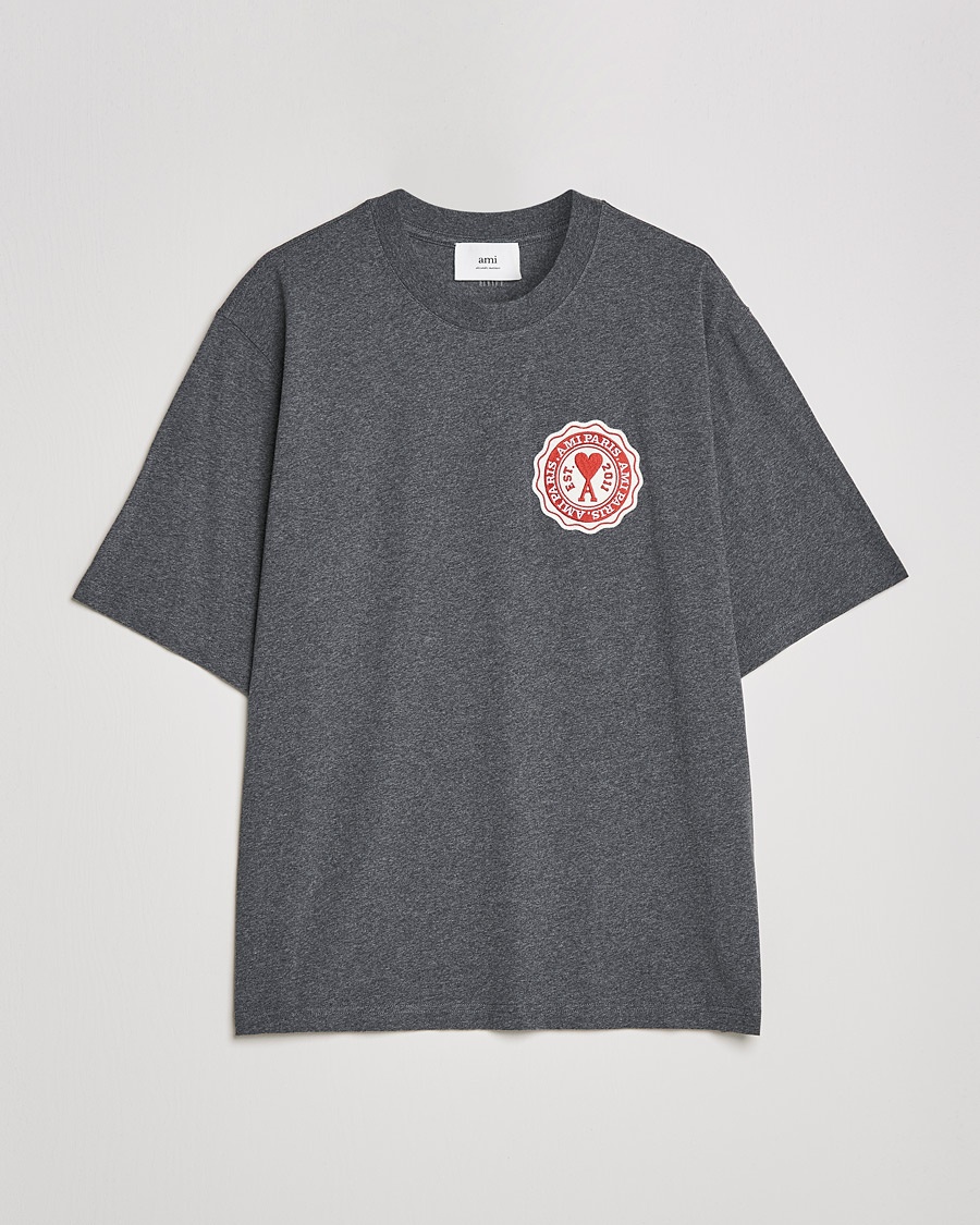 Herre | | AMI | France Patch T-Shirt Heather Grey