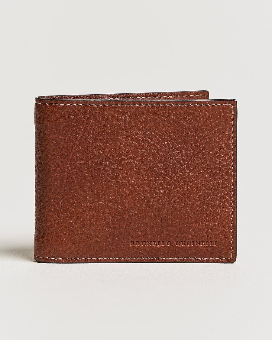 Herre | | Brunello Cucinelli | Grain Leather Wallet Cognac