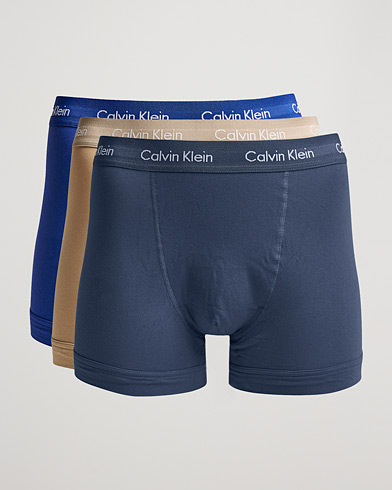 Herre | Calvin Klein | Calvin Klein | Cotton Stretch 3-Pack Trunk Navy/Blue/Beige