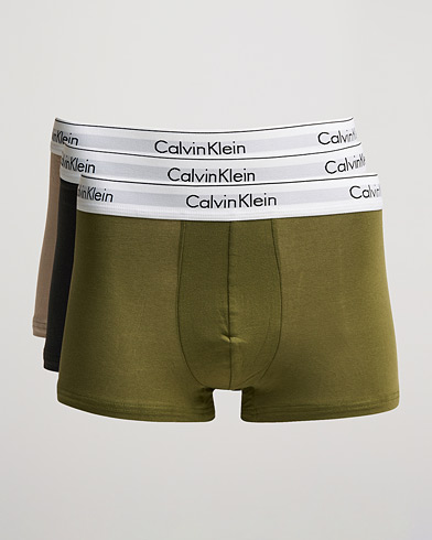 Herre | Calvin Klein | Calvin Klein | Cotton Stretch 3-Pack Trunk Beige/Black/Olive