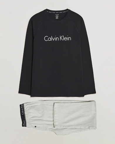 Herre | Pyjamas & Morgenkåber | Calvin Klein | Logo Long Sleeve Pyjama Set Black/White