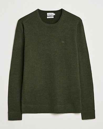 Herre | Trøjer | Calvin Klein | Superior Wool Crew Neck Sweater Dark Olive
