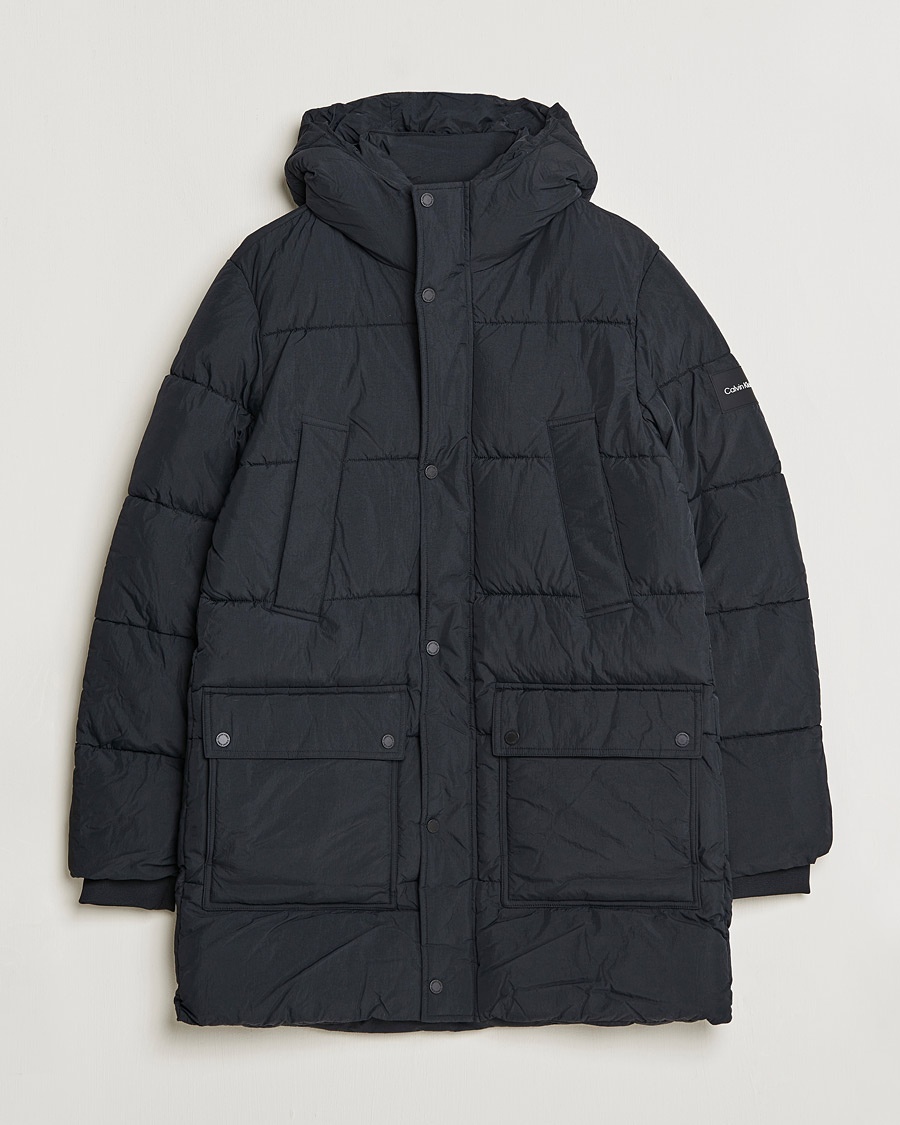 Herre | Calvin Klein | Calvin Klein | Crinkle Nylon Long Puffer Jacker Black