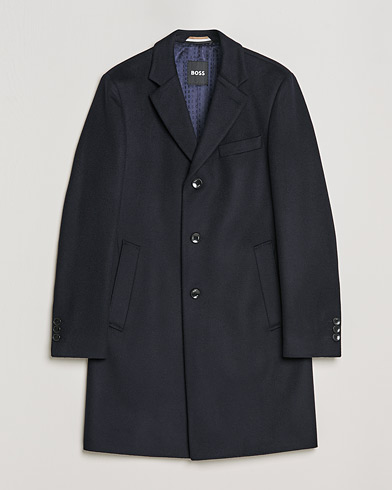 Herre | Frakker | BOSS | Hyde Wool/Cashmere Coat Dark Blue