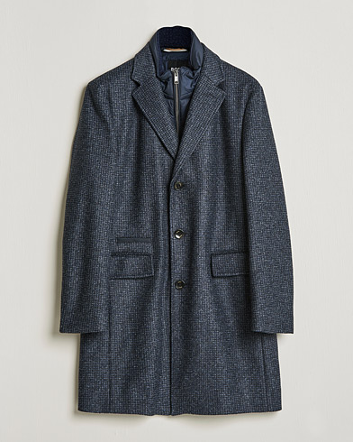 Herre | Jakker | BOSS | Hyde Wool/Cashmere Stand Up Collar Coat Dark Blue