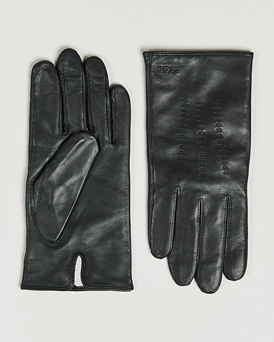 Herre | BOSS | BOSS | Hainz Leather Gloves Black