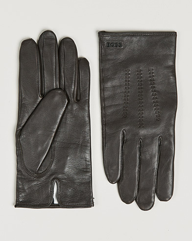 Herre |  | BOSS | Hainz Leather Gloves Medium Brown