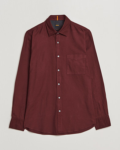 Herre | Flannelskjorter | BOSS Casual | Relegant Flannel Shirt Dark Red
