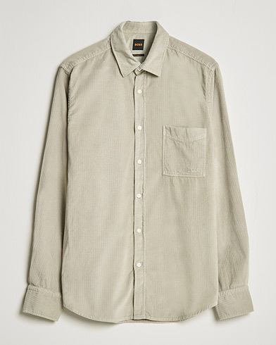 Herre | Fløjlsskjorter | BOSS Casual | Relegant Corduroy Shirt Open Grey