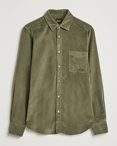 Herre | Fløjlsskjorter | BOSS Casual | Relegant Corduroy Shirt Dark Green