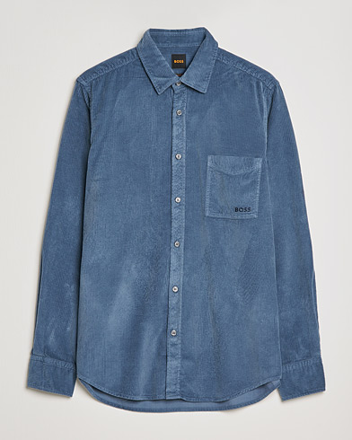Herre | Fløjlsskjorter | BOSS Casual | Relegant Corduroy Shirt Bright Blue