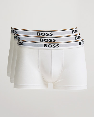 Herre | Boxershorts | BOSS BLACK | 3-Pack Trunk Boxer Shorts White