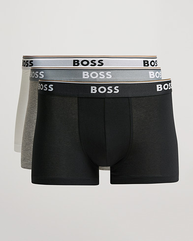 Herre | BOSS | BOSS BLACK | 3-Pack Trunk Boxer Shorts White/Grey/Black