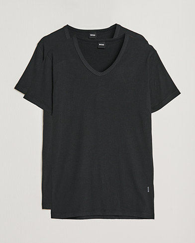 Herre | Sorte t-shirts | BOSS BLACK | 2-Pack V-Neck Slim Fit T-Shirt Black