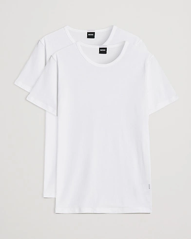 Herre | BOSS BLACK | BOSS BLACK | 2-Pack Crew Neck Slim Fit T-Shirt White