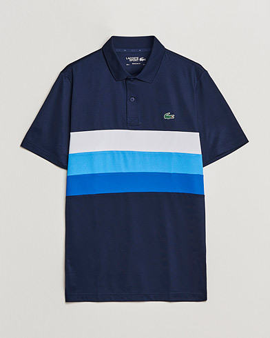 Herre | Lacoste | Lacoste Sport | Performance Striped Polo Navy Blue