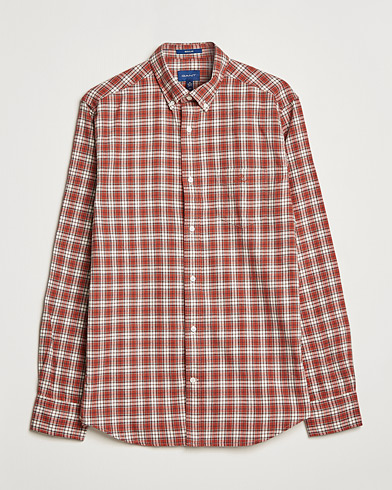 Herre | Flannelskjorter | GANT | Regular Fit Flannel Checked Shirt Spice Red