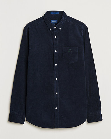 Herre | Fløjlsskjorter | GANT | Regular Fit Corduroy Shirt Evening Blue