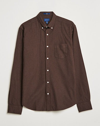Herre | Skjorter | GANT | Regular Fit Flannel Shirt Rich Brown