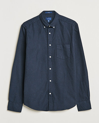 Herre | Flannelskjorter | GANT | Regular Fit Flannel Shirt Evening Blue