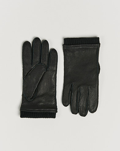 Herre | GANT | GANT | Leather Gloves Black