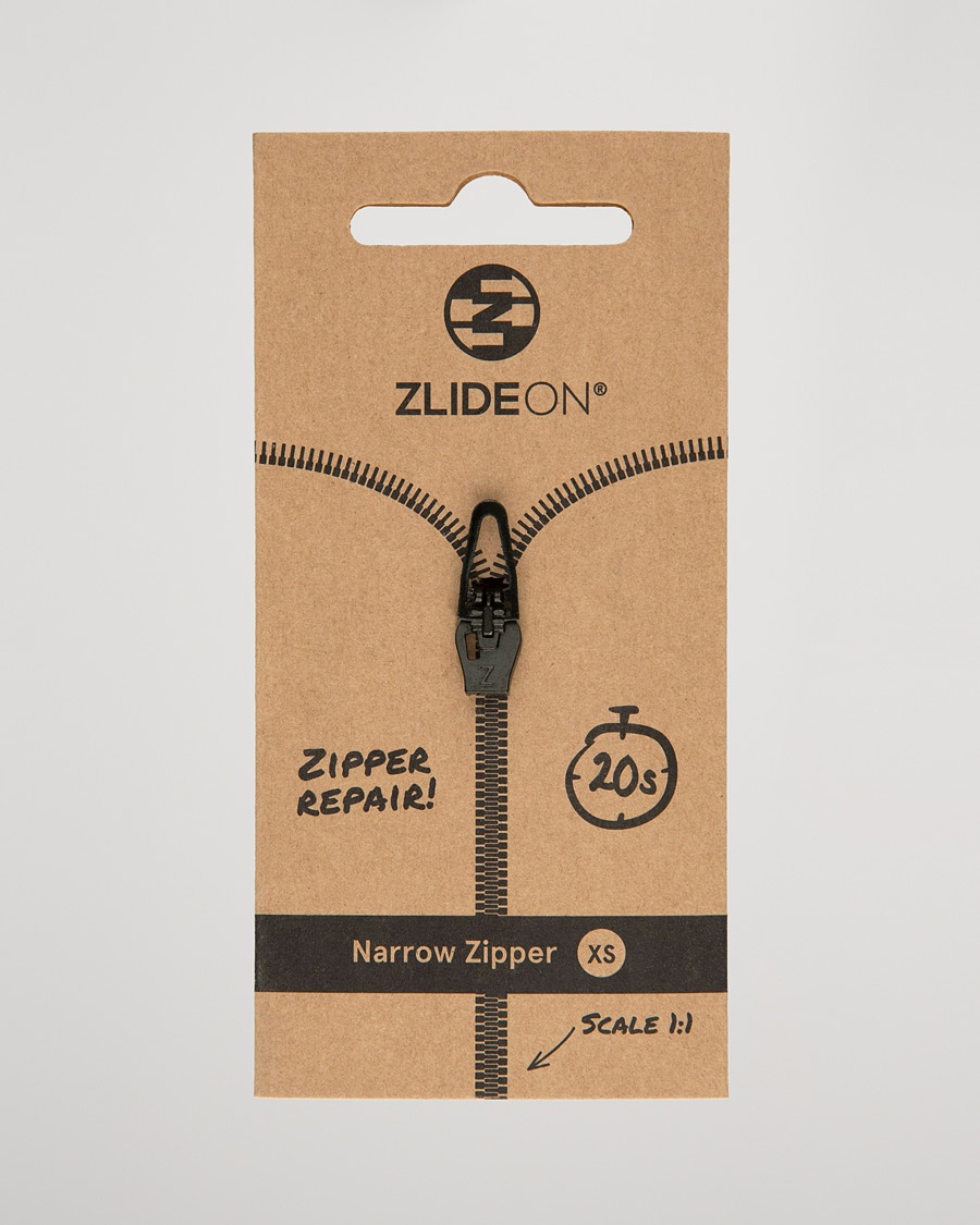 ZlideOn Narrow Zipper Black XS – Sort