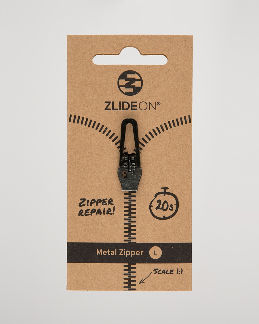 ZlideOn Normal Metal Zipper Black L – Sort