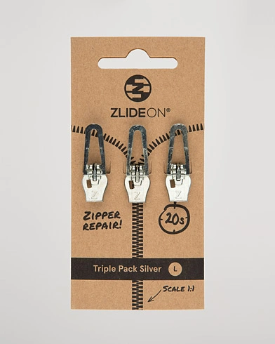 Herre | Tøjpleje | ZlideOn | 3-Pack Zippers Silver L