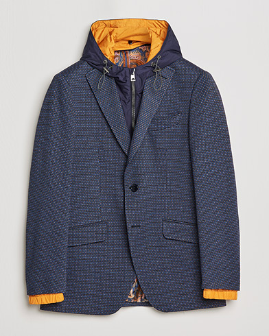 Herre | Blazere & jakker | Etro | Hooded Jersey Blazer Navy