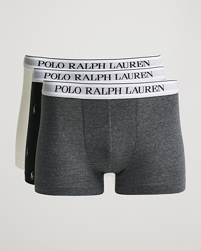 Herre | Boxershorts | Polo Ralph Lauren | 3-Pack Trunk White/Charcoal/Black Pony