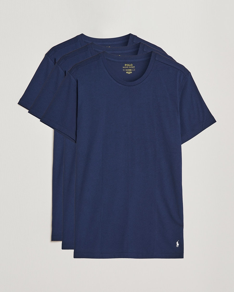 Polo Ralph Lauren 3-Pack Crew Neck T-Shirt Navy – Blå