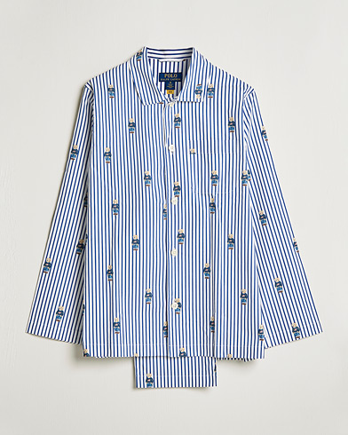 Herre | Pyjamas & Morgenkåber | Polo Ralph Lauren | Bear Striped Pyjama Set Blue/White 