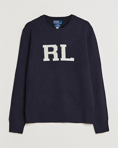 Herre |  | Polo Ralph Lauren | Wool Logo Knitted Sweater Hunter Navy
