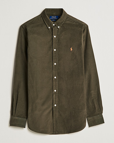 Herre | Fløjlsskjorter | Polo Ralph Lauren | Slim Fit Corduroy Shirt Defender Green