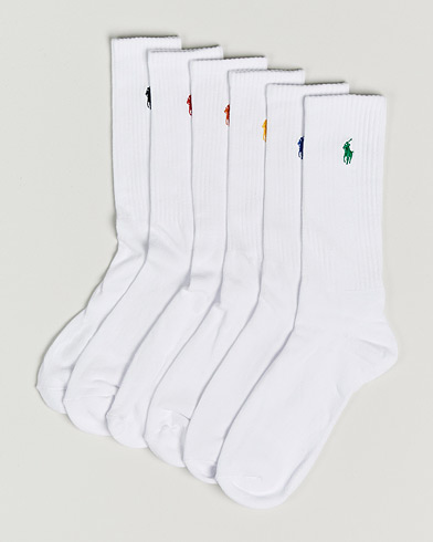 Herre | Almindelige sokker | Polo Ralph Lauren | 6-Pack Cotton Crew Socks White