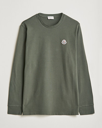 Herre | Langærmede t-shirts | Moncler | Long Sleeve Logo Patch T-Shirt Grey