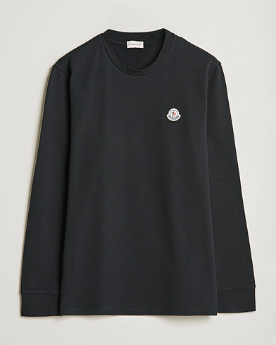 Herre | Moncler | Moncler | Long Sleeve Logo Patch T-Shirt Black