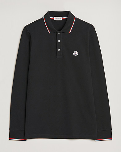 Herre | Moncler | Moncler | Long Sleeve Logo Tipped Polo Black